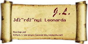 Járányi Leonarda névjegykártya